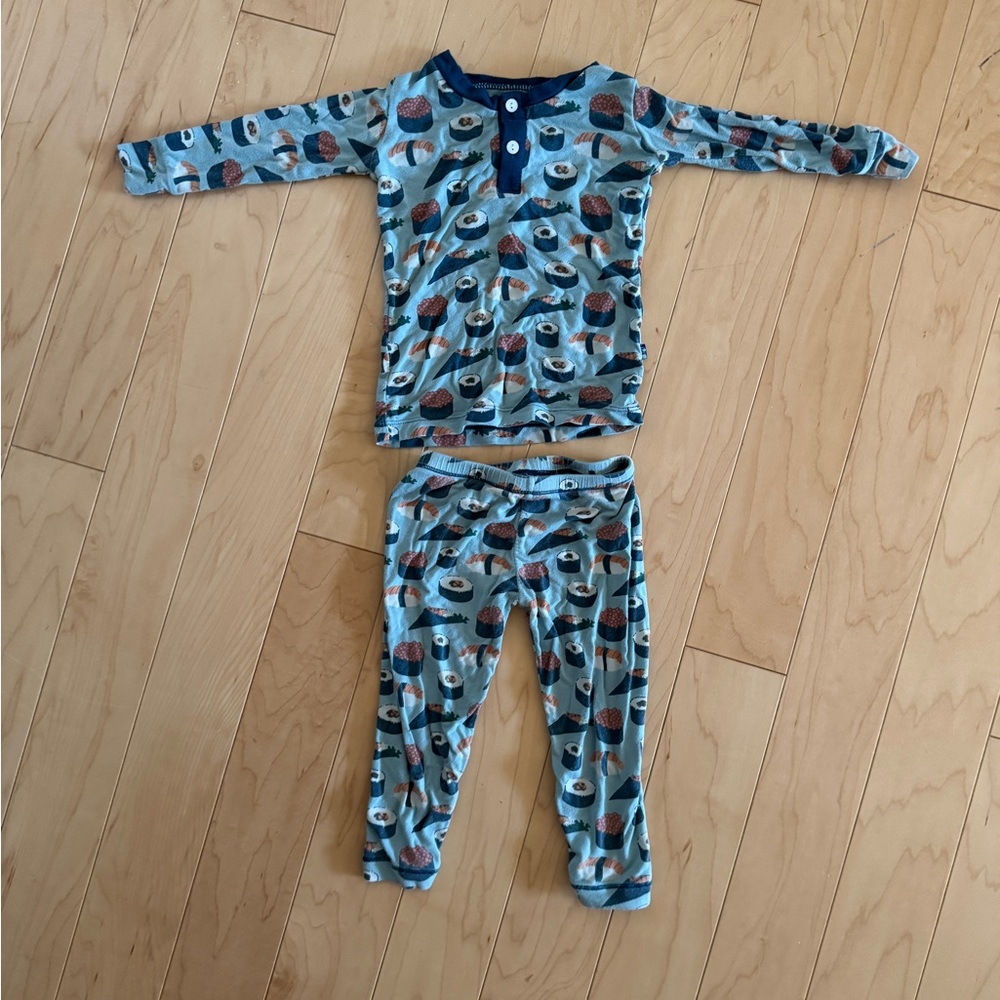 Kickee Pants Long Sleeve Pajamas Sushi 18-24 months